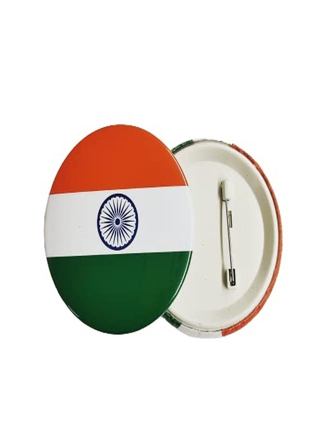 ال سي شارات علم الهند ثلاثية الألوان من جو كلاسيك | دبوس من الفولاذ المقاوم للصدأ (44 مم، عبوة من 10) (44، 10) - Image 1